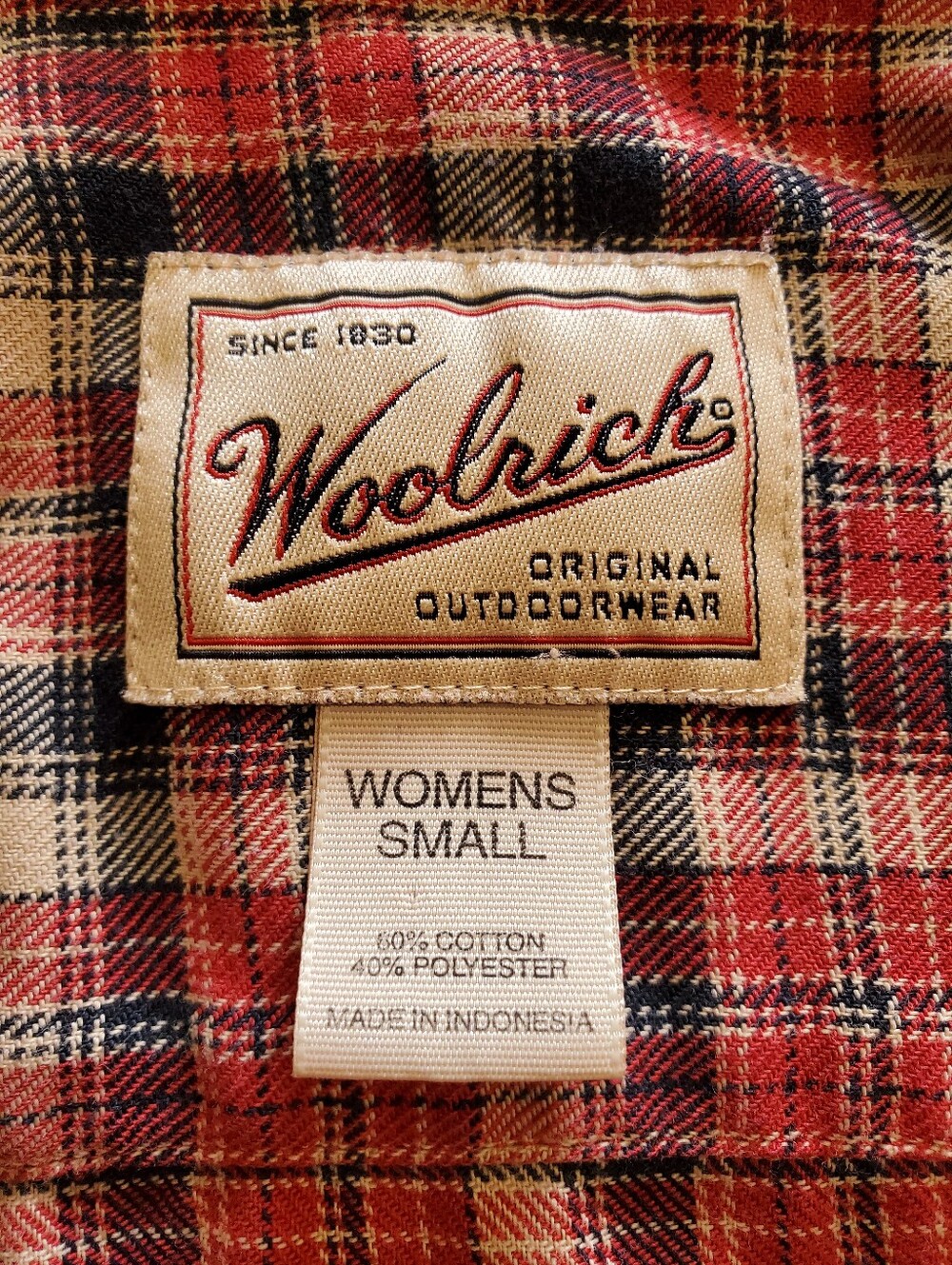 Woolrich VTG Y2K Pocketless Plaid Button Down Flannel Shirt - Picture 2 of 8